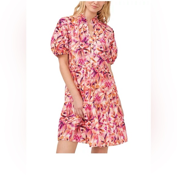 CeCe Women's Dress with Pink and Orange Pattern - Picture 1 of 7